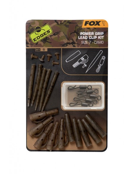Fox Camo Power Grip Lead Clip Kit Size 7