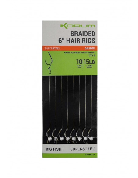Korum Big Fish Braided Barbed Hair Rigs