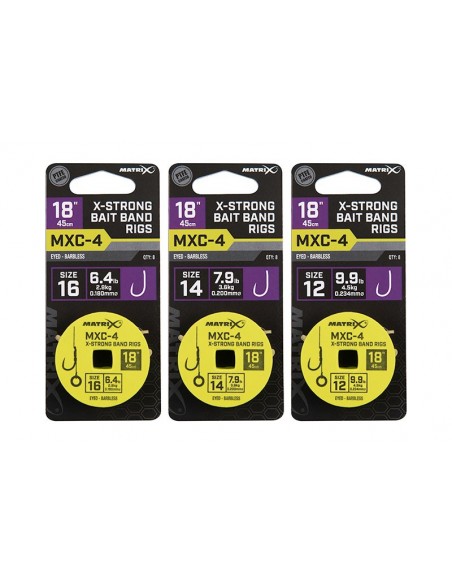 Matrix MXC-4 Barbless Bait Bands Rigs 18"