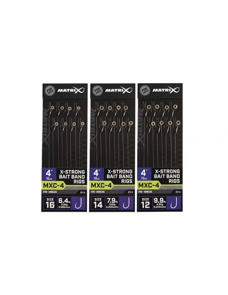Matrix MXC-4 Barbless Bait Bands Rigs 4"