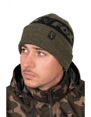 Fox Collection Beanie Hat  Green & Black