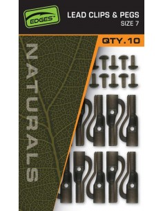 Fox Edges Naturals Lead Clips & Pegs - Size 7