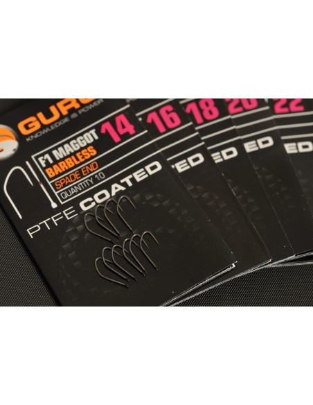 Guru F1 Maggot Hook Barbless Spade End