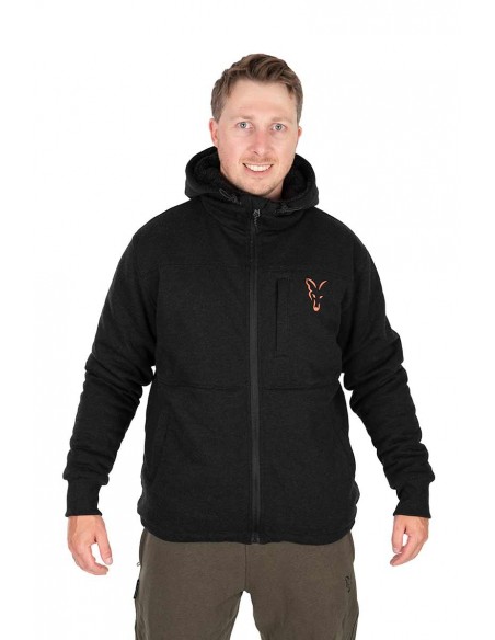 Fox Collection Sherpa Jacket Black & Orange