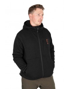 Fox Collection Sherpa Jacket Black & Orange 2