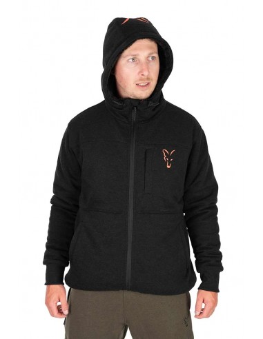 Fox Collection Sherpa Jacket Black & Orange