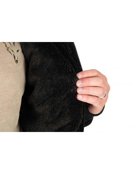 Fox Collection Sherpa Jacket Black & Orange