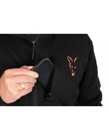 Fox Collection Sherpa Jacket Black & Orange