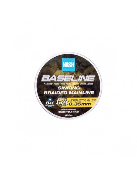 Nash Baseline Sinking Braid UV Yellow 600 MT