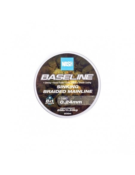 Nash Baseline Sinking Braid Camo 600 MT