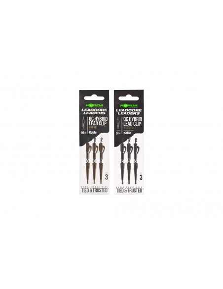 Korda  Kable Leadcore Leader Hybrid Lead Clip Qc Swivel 50cm