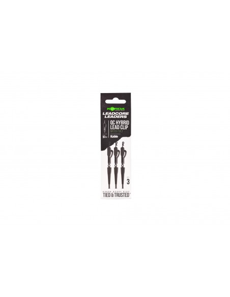Korda  Kable Leadcore Leader Hybrid Lead Clip Qc Swivel 50cm