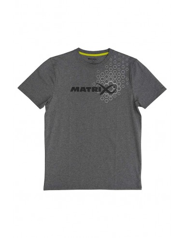 Matrix Hex Print T-Shirt Grey Marl