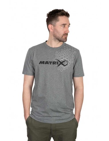 Matrix Hex Print T-Shirt Grey Marl