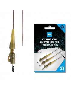 Nash Ready Tied Leadcore Lead Clip Leader 75cm