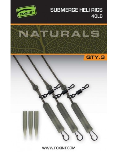 Fox Edges Naturals Submerge Heli Rig Leaders 40 LB