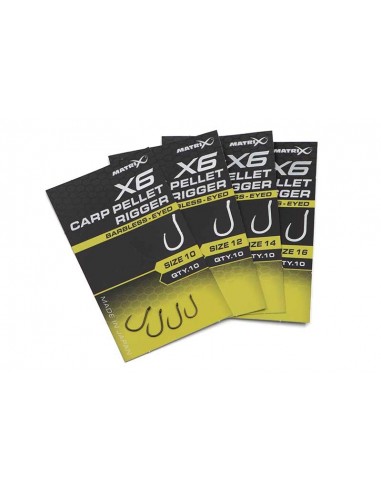 Matrix X6  Carp Pellet Rigger Hooks