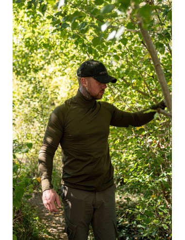 Korda Mock Neck Thermal Ls Shirt Dark Olive